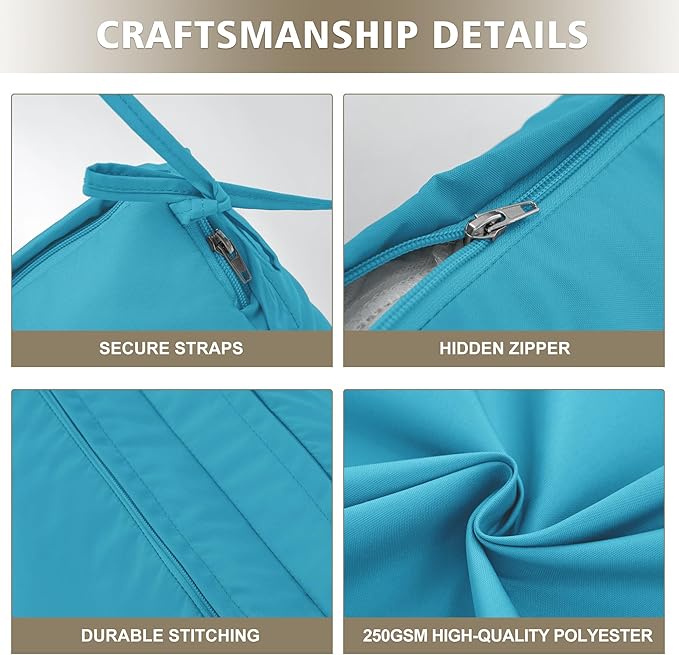 Chaise Lounge Cushion 72x21x3 Inch ?Set of 4 Outdoor Lounge Chair Cushions, Lounger Pad Replacement with Fade-Resistant, Removable & Machine-Washable Covers, Ideal for Patio Chaise Chairs, Teal
