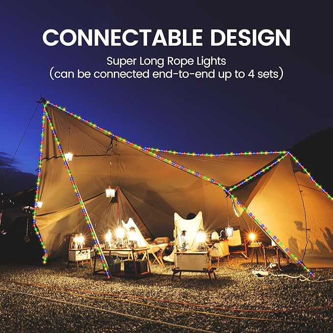 LED Rope Lights Outdoor String Lights,100ft 300LED Flexible Tube Lights Connectable Fairy String Light Plug in Waterproof 8 Modes for Indoor,Outside Home,Yard,Pool,Wedding,Garden,Patio Holiday Decor