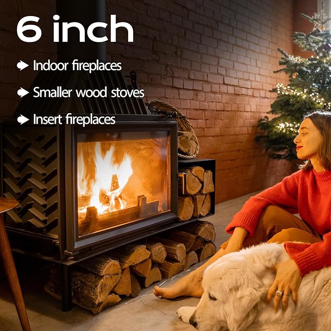 Kiln Dried Oak Firewood Bark Free Hardwood Logs for Pizza Ovens Fire Pits Fireplaces Clean Hot Burning Lights Quickly 6in 15lbs