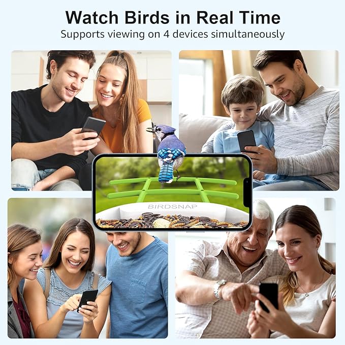 birdsnap® PAV-Bird Feeder with Camera,2K HD with 64GB Card, AI Identify Smart Bird House Cam Solar Panel,Live Stream,Motion Detection,Auto Record Video for Backyard Outdoors,Ideal Gift for Bird Lover