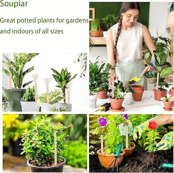 Soupiar 12inch Electroculture Plant Stakes,20Pcs Long Copper Garden Stakes, Electroculture Copper Coil Antennas for Vegetable Gardening High-Yield, Eco-Friendly