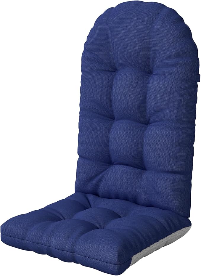 Adirondack Chair Cushion, Thickened High Back Patio Cushions with Ties and Non-Slip Bottom, Water-Resistant and UV-Protected Patio Chair Cushion for Indoor and Outdoor, Dark Blue