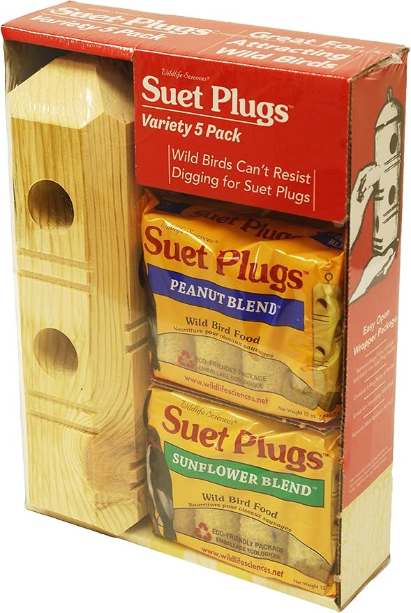 Wildlife Sciences Suet Plus Suet Plug Variety 5-Pack Feeder
