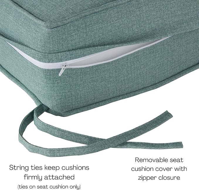 Greendale Home Fashions Outdoor Reversible 2-Piece Deep Seat Cushion Set, Seafoam