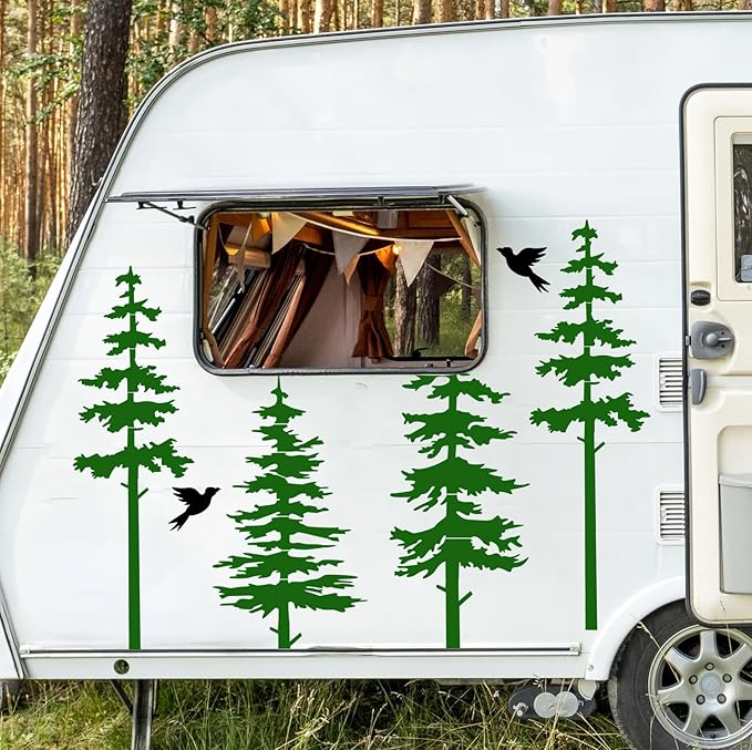 Large Pine Tree Stencils for Painting on Wood Fence 39” Giant Wall Stencils Skinny Tree Mural Draw Templates for Walls Window Furniture