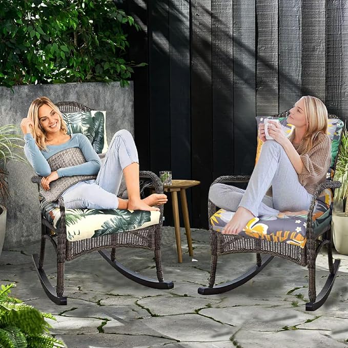 Outdoor Wicker Chair Cushion Waterproof Non Slip Patio Cushions for Outdoor Furniture,Thicken Indoor Chair Seat Pad for Dorm Office Dark Grey 41.7"*20.8"*3.5"