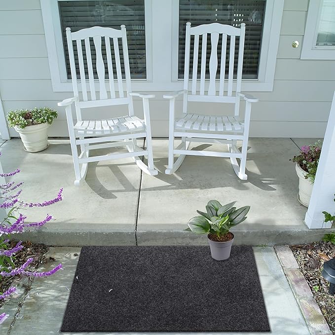 AAZZKANG 2 Pack Multi-Purpose Door Mat for Indoor or Outdoor Use Non Slip Utility Mats Ultra Absorb Mud Easy to Clean Large Welcome Doormat for Entry,Front Door,Indoor,High Traffic Areas Grey 36"x24"