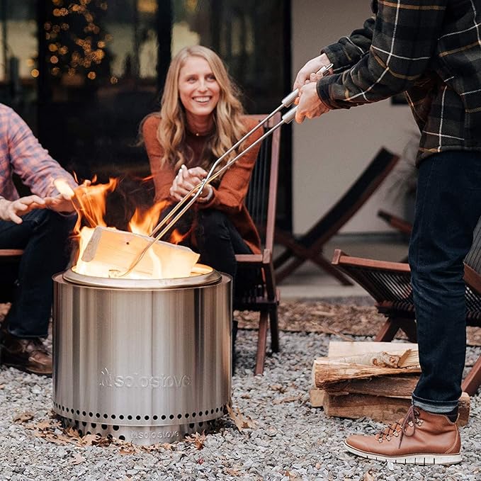 Solo Stove Fire Pit Tools – 2-Piece Set Includes 36.5" Fire Pit Poker and 32" Wood Tongs – Stainless Steel Grabber Tools for Outdoor Campfires, Bonfires, and Fire Pit Accessories