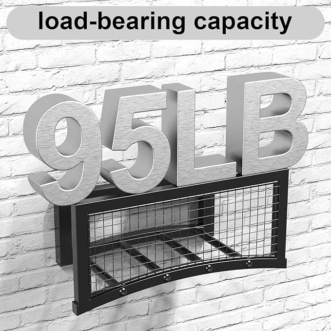 Garden Hose Holder Wall Mount, Heavy Duty Metal Hose Holds for Garden Hose 150FT, Outdoor Water Hose Reel Storage Organizer Rack, Easy Install, Black
