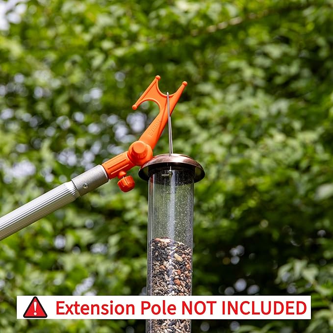 Handy Hook, Multi-Purpose Utility Hook, Adjustable Elbow, Screw on to Standard Thread Extension Pole for Hanging Bird Feeders, Christmas Lights, Ropes, Boats, Pool, and More