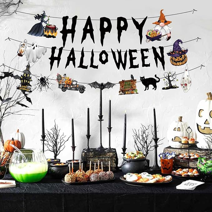 Halloween Banner Happy birthday Halloween Banner Party Decorations Party Supplies Decoration Birthday Decorations Baby Shower Unisex Decoration