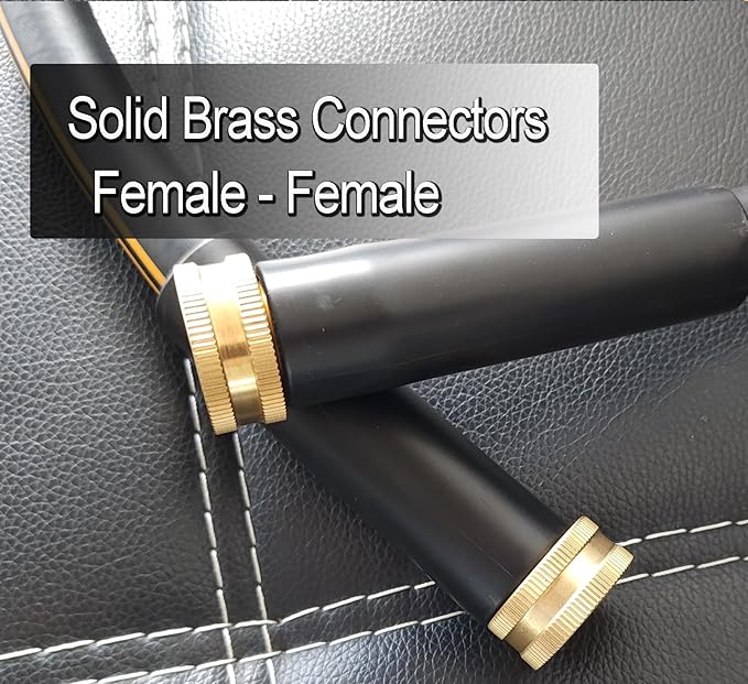 Atlantic Female to Female Heavy Duty Garden Hose 8 ft x 5/8 Inch Black, Short Connection Leader Hose (8 Feet)