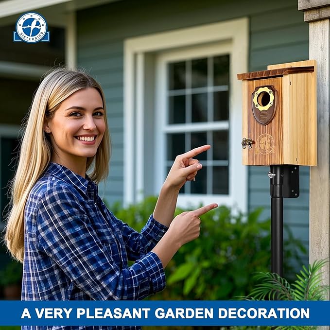 Pack of 2 Bluebird Houses for Outside, Premium Wooden Bird House, Bluebird House for Outdoor, Courtyard Decoration Bird Nest, Bluebird Finch Swallow Wren Chickadee