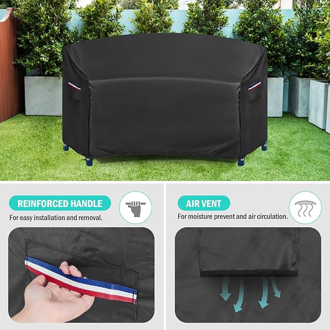 Cover for Adirondack Chair Set,Outdoor Patio Bistro Sets Covers for Balcony,Porch, Garden,Backyard,All-Weather Protector for HDPE Outdoor Table and Chairs(Only-Cover,71x28x33.5in,Black)