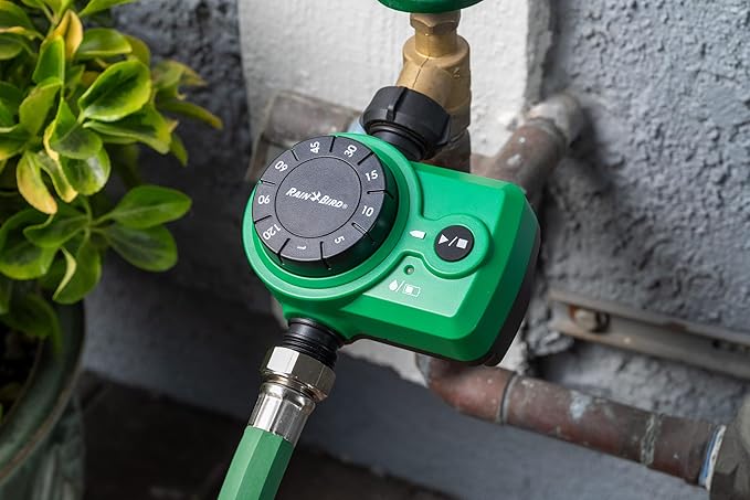 Rain Bird 1ZEHTMRS Simple-Set Hose End Timer, One Zone/Station, Battery Operated, 3/4" Garden Hose Thread, Heavy-Duty Brass Inlet