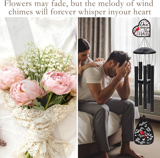Sympathy Gifts for Loss of Dad - Memorial Wind Chimes for Loss of Father Sympathy Bereavement Gift in Memory of Dad Father Memorial Wind Chimes for Outdoor Garden Patio Condolence