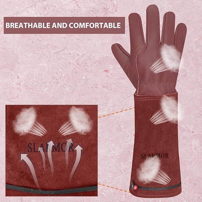 Long Gardening-Gloves Women/Men-Thorn proof Rose Pruning Heavy Duty Gauntlet, Best Garden Gifts for Gardener-XS