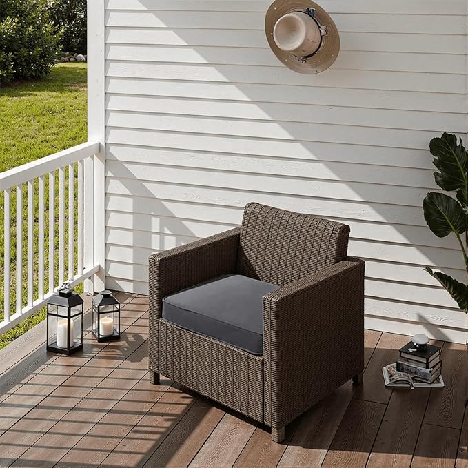 Outdoor Chair Cushions 17 x 16 x 2 Inch, Waterproof & Fade Resistant Patio Seat Cushion for Furniture with Handle and Ties, Thick Seating Pads for Outside Sofa Couch Set of 2, Grey