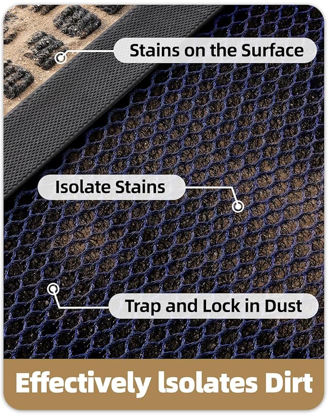 Color&Geometry High Stretch Elastic Silk Doormat, Large Front Door Mat Outside Entrance, Outdoor Door Mat for Patio,Quick-Dry & Heavy-Duty, Non-Slip Rubber Large Doormat, 24"x36" Blue