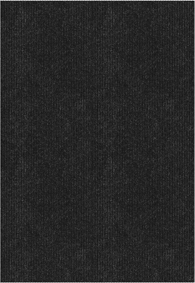 Ottomanson Front Door Mat – Non Slip Scraper Mud Mat for High Traffic Entryways, RV & Patio – Dirt Trapping and Durable for Indoor & Outdoor Use – 2' x 2' – Black