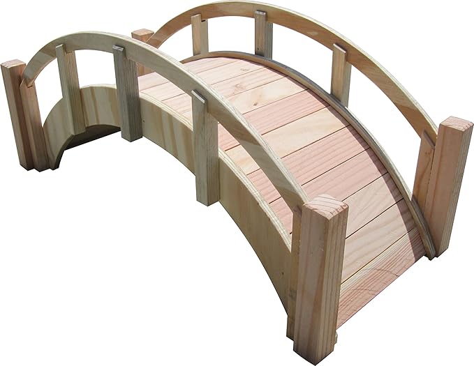 SamsGazebos Miniature Japanese Wood Garden Bridge 25 Inches Unfinished