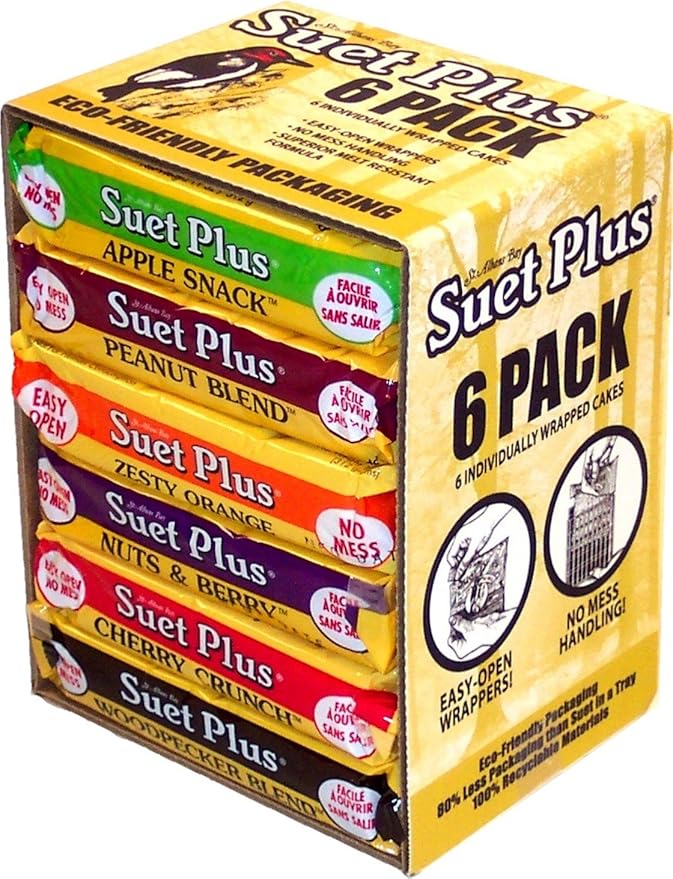 Wildlife Sciences Suet Plus Variety Suet Cake 6 Pack of Suet Cakes for Wild Birds | Package May Vary