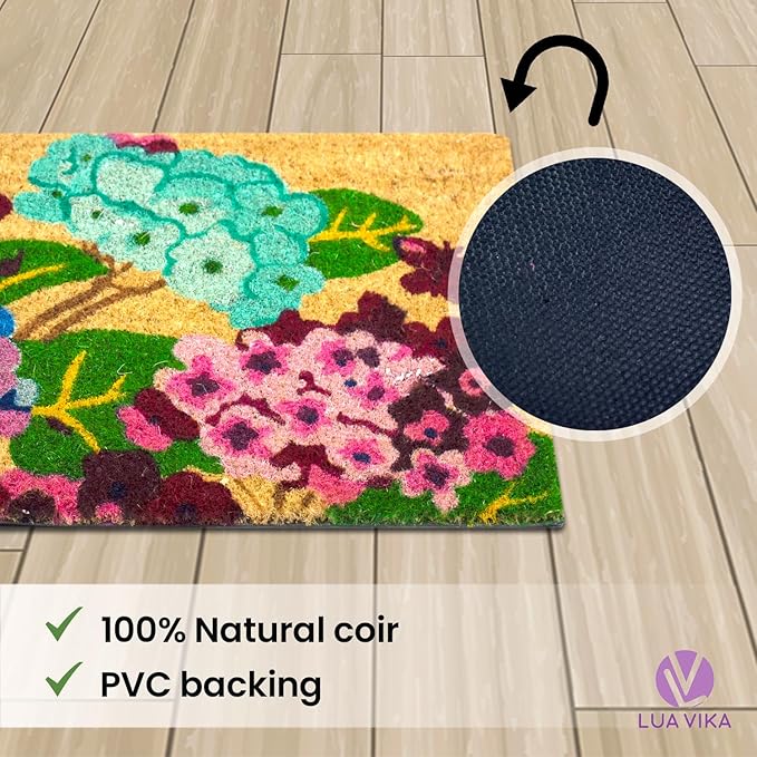 Coir Door mats Outdoor, Door mat Outside Entrance, Welcome mat Indoor, Doormat Outdoor, Funny Door mats Outside, Coir Doormat 16"x27.5" (Garden)