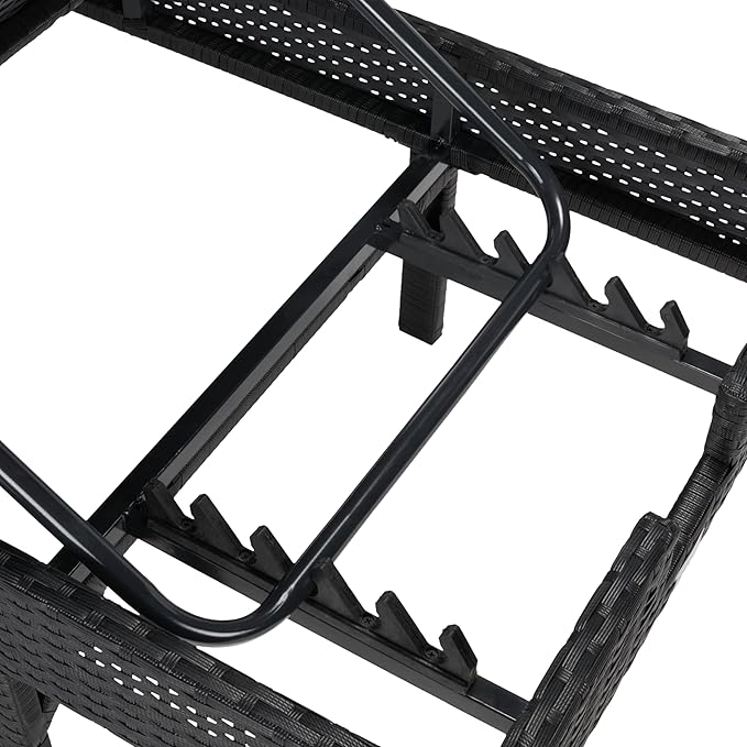 SAFAVIEH PAT7501E Cam Sunlounger Outdoor Set, Black/Light Grey