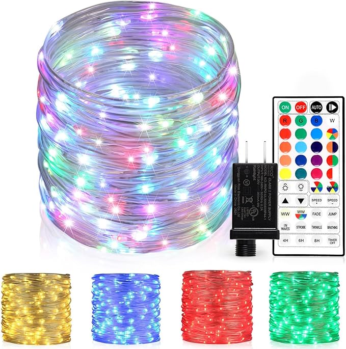 Outdoor String Lights - 80 Ft Rope Lights with 240 Color Changing LEDs, Waterproof & Plug-in for Wedding, Patio, Garden & Christmas Decor