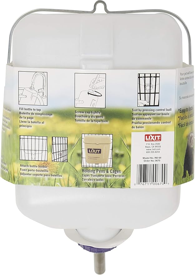 Lixit All-Weather Rabbit Water Bottle, 64oz