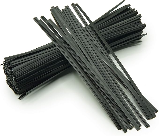5 inches Twist Ties Pack of 100 - Premium Quality Reusable Black Plastic Coated Twist Ties for Bags, Cords - Bread Ties for Household
