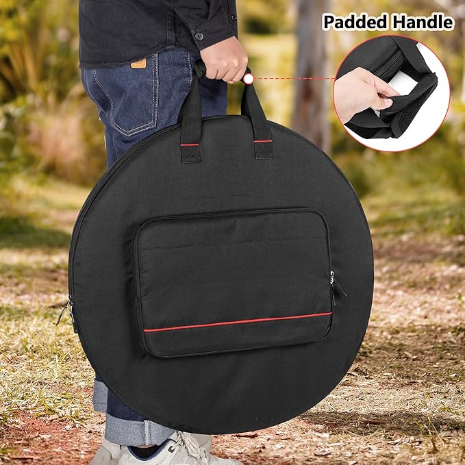 Heat Deflector Carrying Bag Compatible with Solo Stove Bonfire Heat Deflector 25”, Protective Accessory Bag with Handle & Pocket for Heat Deflector Transport and Storage, Dia: 26.5”, Medium