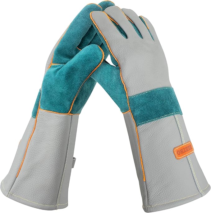 BEETRO 932℉ Heat Resistant Forge/Mig/Stick Welding Gloves for Oven/Grill/Fireplace/Furnace/Stove/Pot Holder/Wood Burner