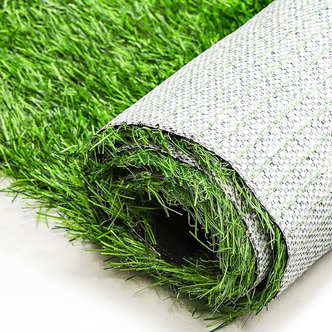 Fasmov Green Artificial Grass Rug Grass Carpet Rug, 3.2' x 6.5' Realistic Fake Grass Deluxe Turf Synthetic Turf Thick Lawn Pet Turf, Indoor/Outdoor Area Rug