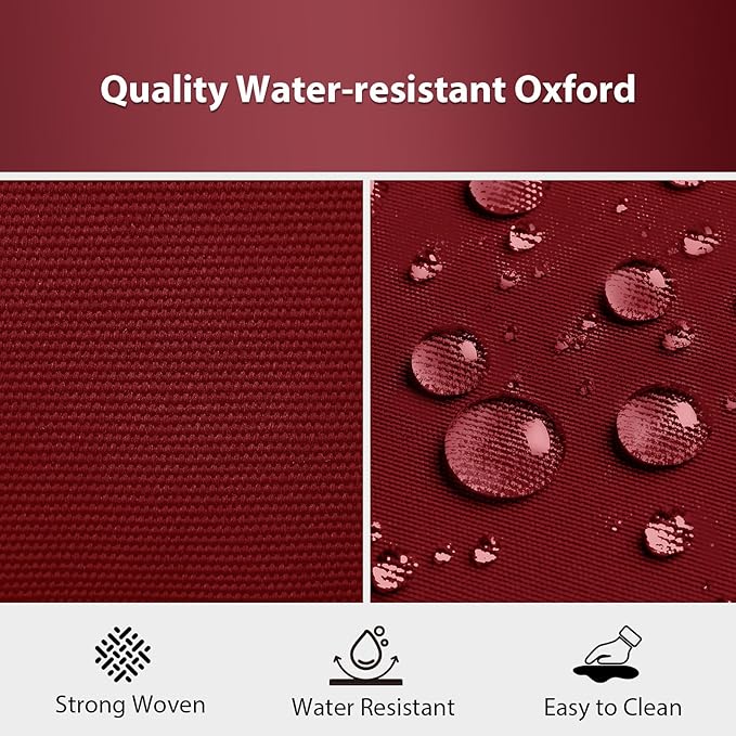 Tufted Bench Cushions for Outdoor Furniture, 48" x 18" Porch Swing Cushions Filled with Foam, Overstuffed Patio Cushions for Bench Loveseat with 2-3 Seats,Thick and Water Resistant, Burgundy