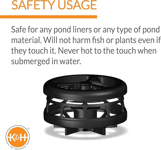 K&H Pet Products Pond Heater for Outdoor Ponds with Fish, Deluxe Thermo-Pond Perfect Climate Deicer, Winter Oxygen Exchange for Live Fish, Thermostatically Controlled, Safety Listed - 7in 750W