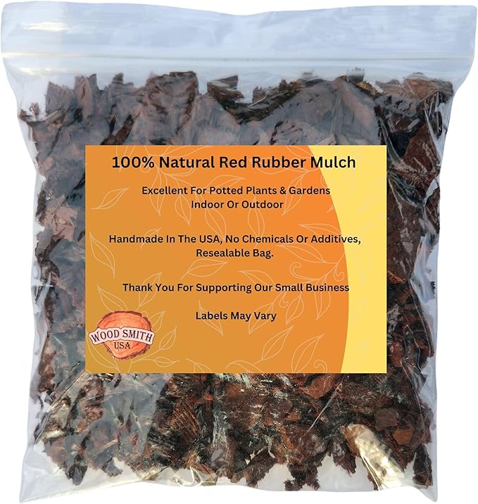 Brown Rubber Mulch for Landscaping - Durable and Eco-Friendly Garden Mulch - Perfect for Garden, Potted Plants & Outdoor Decor - 16 Quart