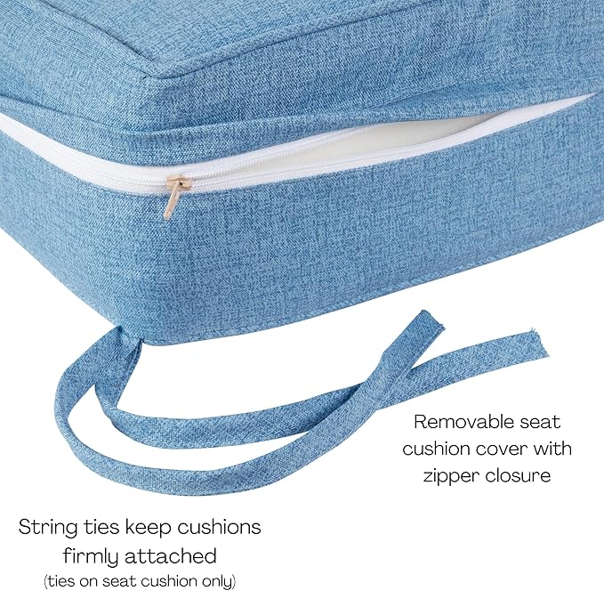 Greendale Home Fashions Outdoor Reversible 2-Piece Deep Seat Cushion Set, Blue Heather