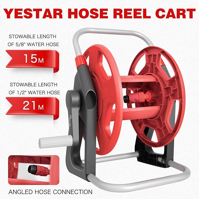 Garden Water Hose Reel Cart,Holds 50-60 Ft of 5/8 Inch Hose, Portable Hose Pipe Holder for Outside