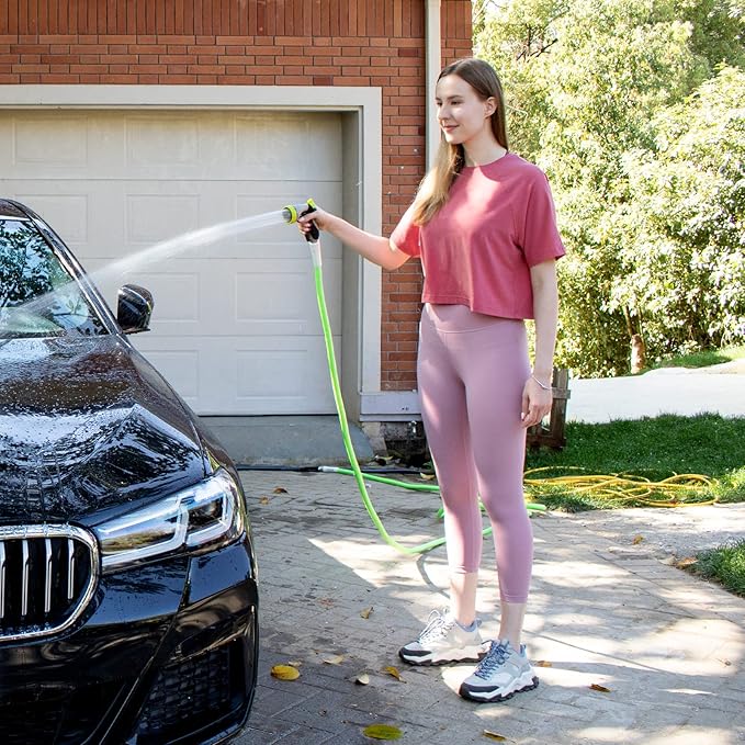 Fevone Kink Free Garden Hose 50 ft, All Weather Flexible, Heavy-Duty & Durable, Leak-Free Connection