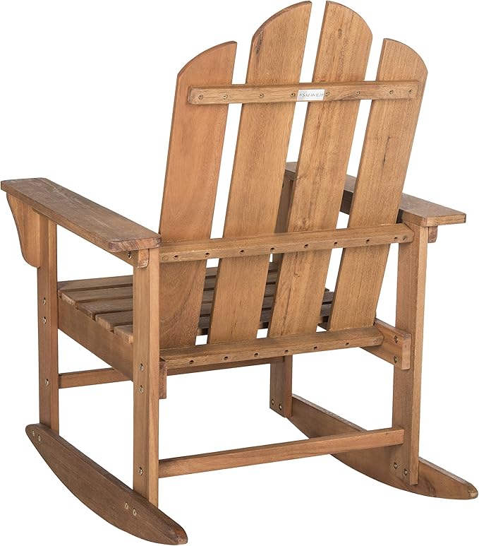 SAFAVIEH Outdoor Collection Moreno Teak Brown Rocking Chair