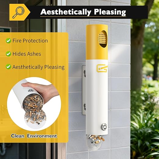 Outdoor Commercial Disposal, Wall Mounted Trash can, Waste Bins, Commercial Receptacle, Bin, Fireproof, Prevention of Waterlogging, Corrosion Resistant, Suitable for Park,Outdoor,Offices.