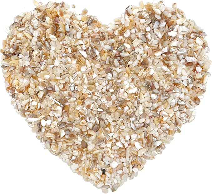 Crushed Shells for Crafts, Sea Shells for Kids DIY Art, Vase Fillers Table Scatter, Party Favor, Wedding Decoration, Succulents Plants Soil Cover, Art Crafts (Beige)
