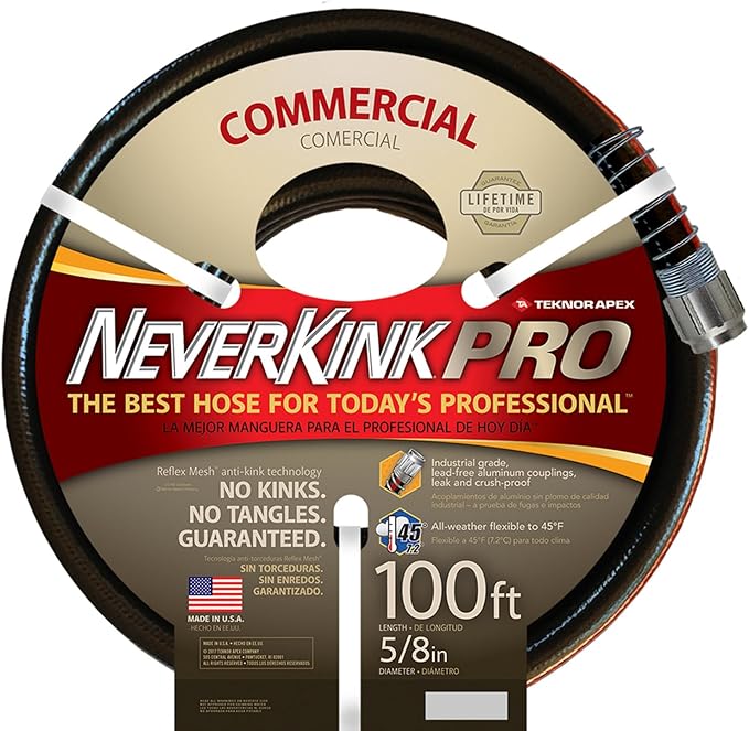 Teknor Apex Neverkink, 8844-100, PRO Water Hose, 5/8-in x 100-Feet