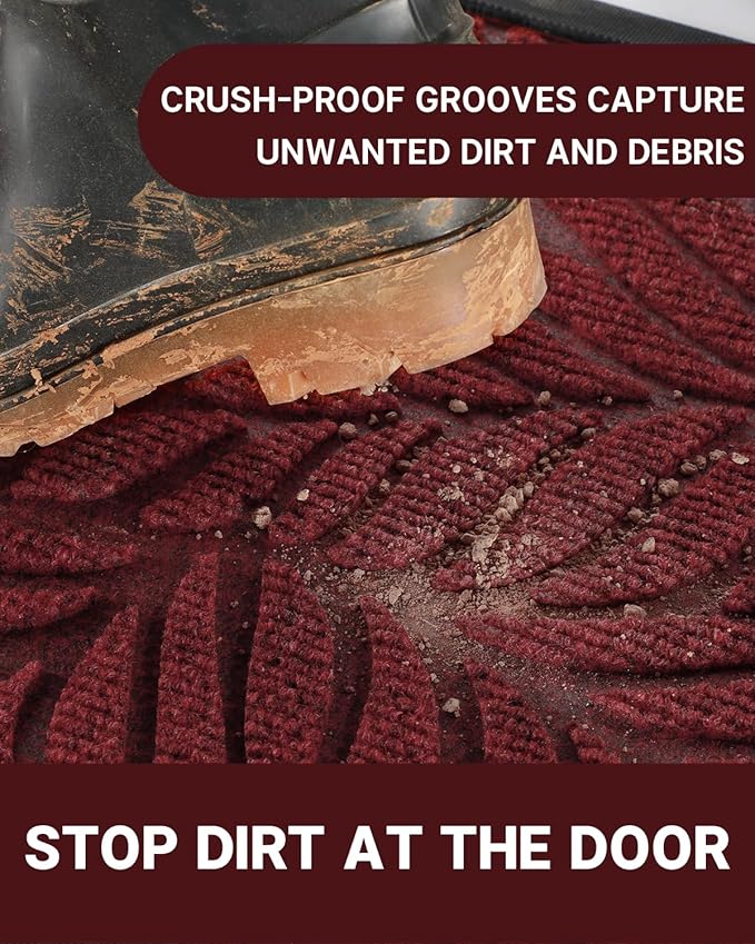 Yimobra 47x32 Large Door Mat Outdoor Indoor, All-Season Waterproof Door Mat Outside Entrance, All-Weather Non-Slip Outside Doormat for Garage Patio Entryway, Red