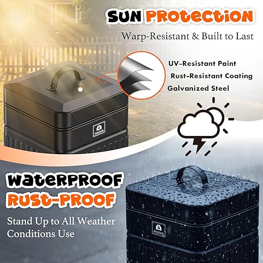 Small Trash Can with Lid, 1.3Gal Stainless Steel Dog Poop Trash Can Outside, Waterproof & Odor Control, 5L Cat Litter Trash Can, Dog Waste Station with Foot Pedal, Garbage Can for Backyard