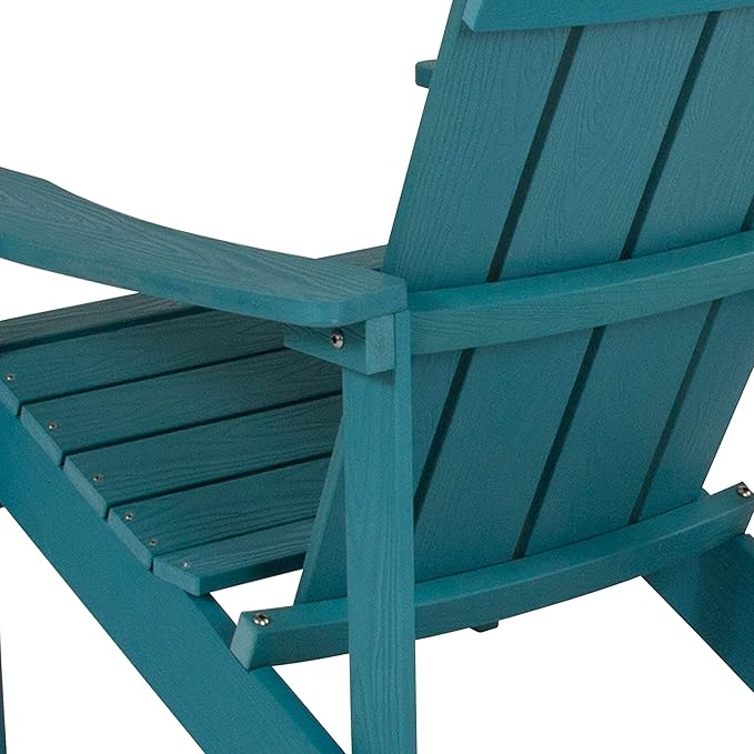 Flash Furniture Charlestown Poly Resin Adirondack Chair - Sea Foam - All Weather - Indoor/Outdoor - Set of 2