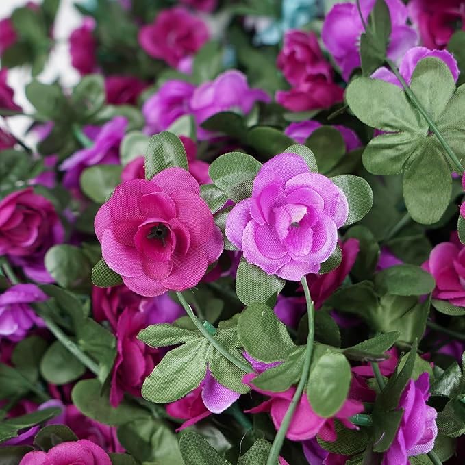 BLEUM CADE 5Pcs 41Ft Flower Garland Artificial Rose Vines for Bedroom, Cute Fake Hanging Flower Vines Floral Garland Decorations for Wedding Party Wall Room Decor Aesthetic