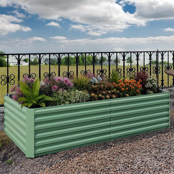 1PC 0.5mm 6 * 3 * 2ft Garden Planting Bed - Garden Bed, Raised Garden Bed, Galvanized Raised Garden Bed, Planter Box, Raised Beds for Gardening
