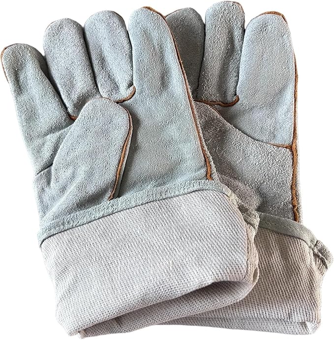 Leather MIG Welding Gloves with Reinforced Palm, Kevlar Stitching, Heat Fire Resistant for Welding/Grilling/BBQ